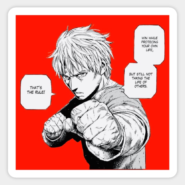 Vinland Saga - Peaceful Thorfinn Sticker by BadassManga